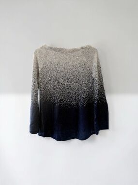 White House Black Market Speckled Knit Sweater in Black and Cream